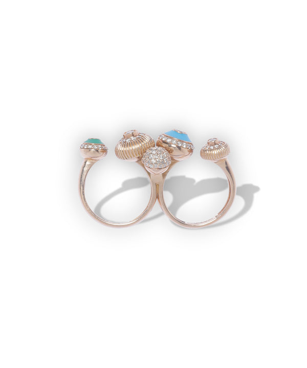 DOUBLE FINGER ENAMEL RING